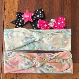 Baby Hair Accessories Set - Black, Pink, floral